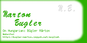 marton bugler business card