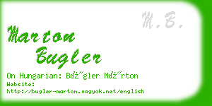 marton bugler business card